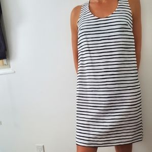 J crew striped shift dress with twist back, size 2